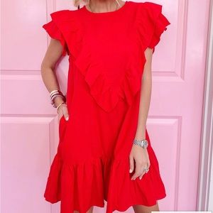 Red Ruffle Dress